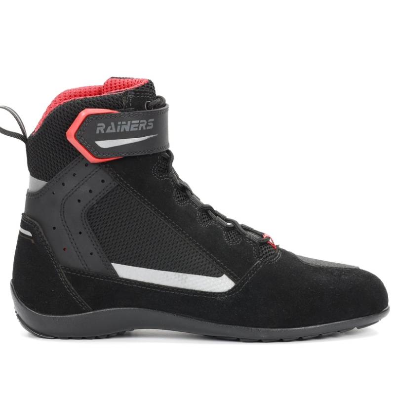 Botas moto corta deportiva Rainers negro-rojo